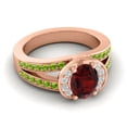thumbnail image 3 of 2.35 Carat Beautiful Oval Cut Garnet & Peridot Gemstone Bridal Ring for Ladies Solid 14K Rose Gold Size 7.5 by Diamond-Capitals, 3 of 8
