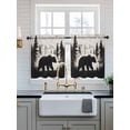 thumbnail image 2 of Rustic Bear Tier Curtains 36 Inch Length,Sheer Curtains for Bedroom Living Room Window Vintage Country Wildlife Forest Mountains Small Half Window Kitchen Curtains & Drapes 27.5"x36" 2 Panels, 2 of 6