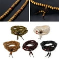 thumbnail image 3 of Natural Sandalwood 8mm Beads Bracelets 108 Wood Beads Buddha Prayer Jewelry, 3 of 15