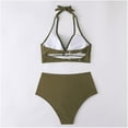 thumbnail image 6 of Christmas Savings Clearance! EINCcm Women Swimsuits, High Waist Retro Halter Ruched Bikini Two Piece Swimsuits Solid Color, Swimwear Summer Bikini Bathing Suit Swimsuits for Women, 6 of 6