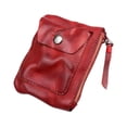 thumbnail image 3 of Rongfmy Porte-Monnaie en Cuir Compact Léger Robuste Vintage Portable Porte-Monnaie Rouge, 3 of 9