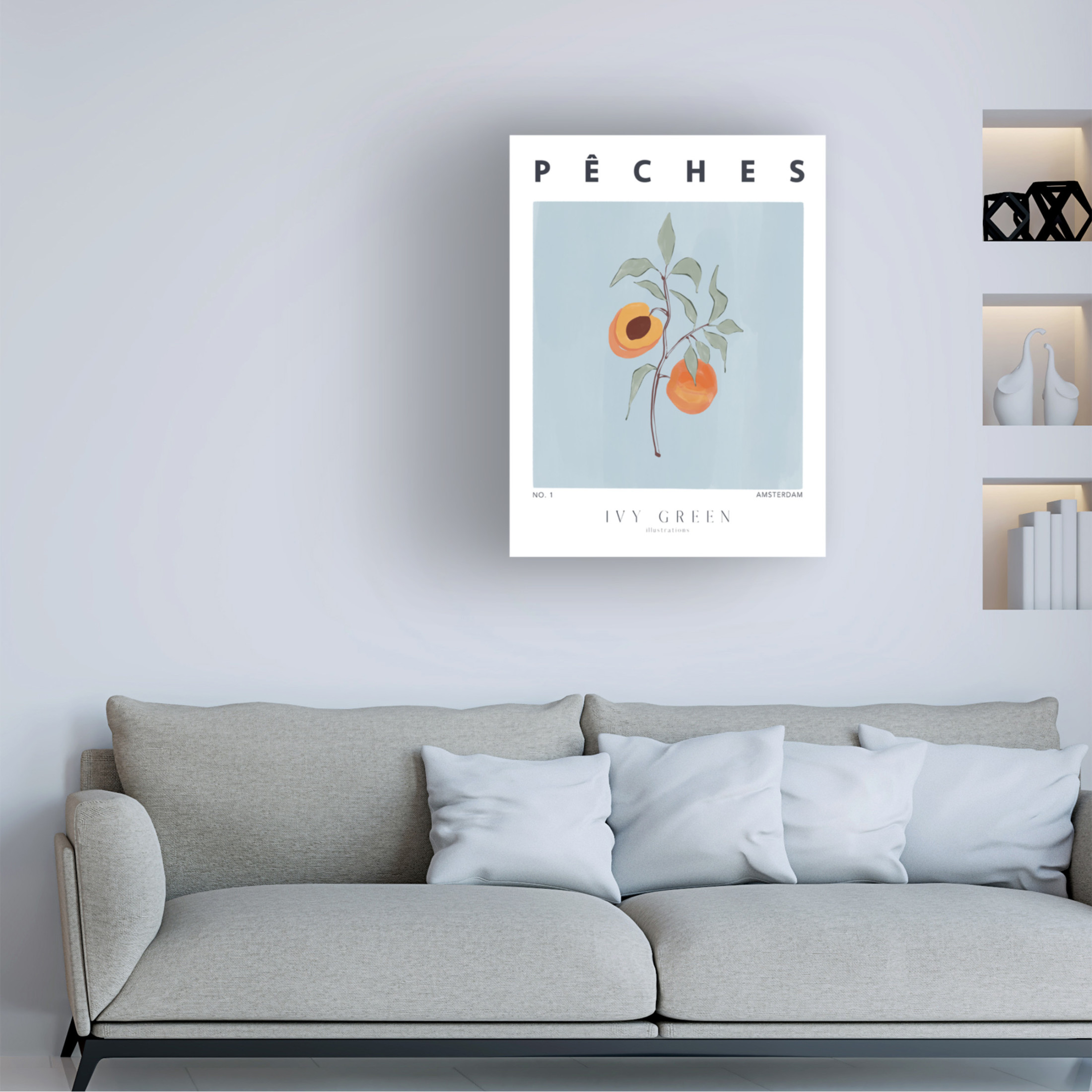 Trademark Fine Art Ivy Green Illustrations Peaches Canvas Wall Art