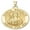 Yellow Gold, variant on Santa Rosalia Religious Medal - 3/4 Inch Size of a Nickel -Solid 14K Yellow Gold