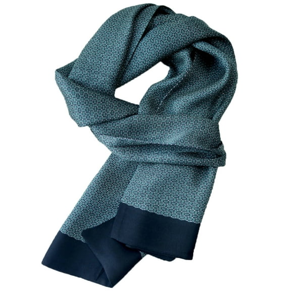 Men's 100 Silk Scarf Double Layers Fashion Wrap Neckerchief Formal Business Casual Party