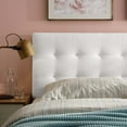 thumbnail image 5 of Contemporary Modern Urban Designer Bedroom Queen Size Tufted Headboard, Velvet Fabric, White, 5 of 5