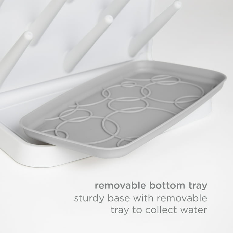 Ubbi Vertical Baby Bottle Drying Rack, Gray photo 4