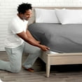 thumbnail image 3 of Bare Home 100% Organic Cotton Fitted Sheet - Sateen Weave - 400 Thread Count - Full, Gray, 3 of 5