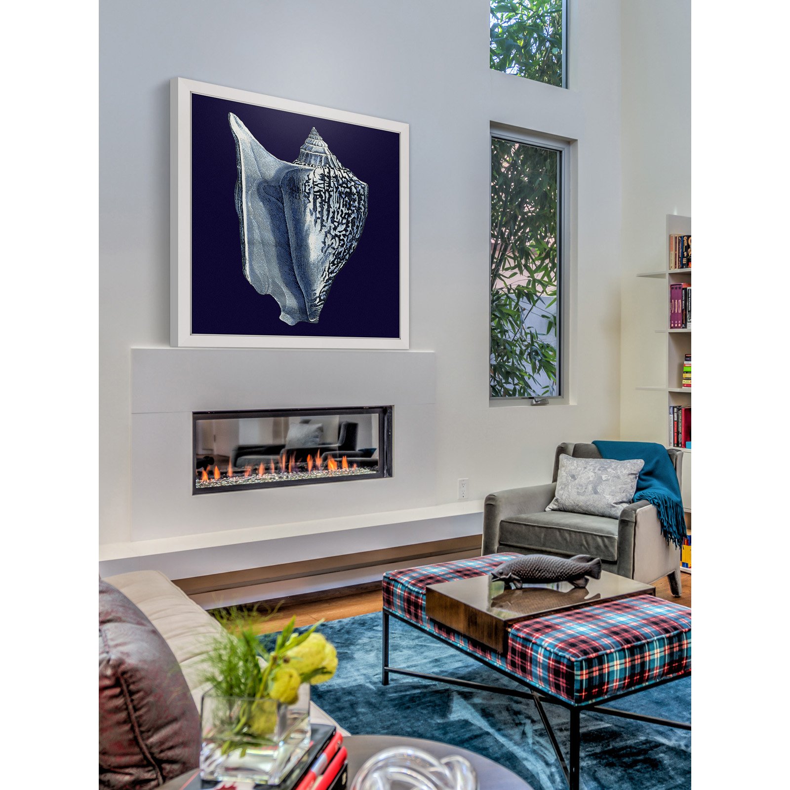 Marmont Hill "Indigo Shell I" Framed Painting Print