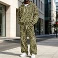 thumbnail image 2 of Solthread Mens Tracksuit 2 Piece Leopard Print Cheetah Print Hoodie and Wide Leg Pants Casual Outfit Sets, 2 of 6