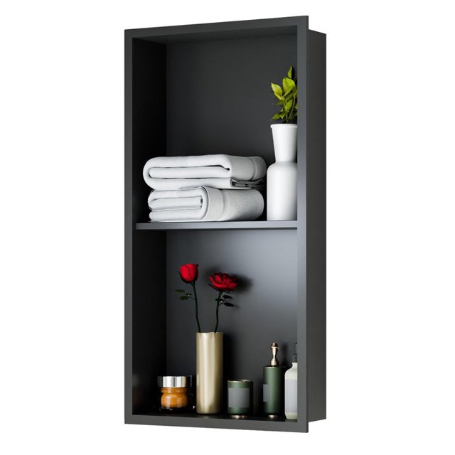 Niche de Douche 12 * 24 Po Niche Murale en Acier Inoxydable pour Rangement Installation Facile
