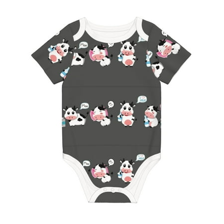 

Matuu Cute Farm Milk Animal for Baby Short-Sleeve Bodysuit Soft Cotton Comfortable and Breathable Perfect for Newborns and Infants