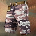 thumbnail image 2 of WTOBBY Men's Summer Work Shorts in Camouflage Pattern, Loose and Casual, Large Size Featuring Multi-Pocket Design, 5-Inch Length Shorts Without Belt, Durable and Stylish,Watermelon Red L, 2 of 5