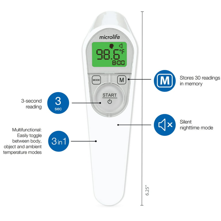 het winkelcentrum Mount Bank Kind Microlife Non-Contact Forehead Thermometer - Walmart.com