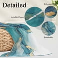 thumbnail image 3 of Teal Blue Marble Pillow Covers Queen, Modern Abstract Texture Art Ombre Soft Brushed Microfiber Breathable Throw Pillow Covers, Pillowcase with Zipper for Couch Sofa Bedroom Living Room 20"x30", 3 of 9