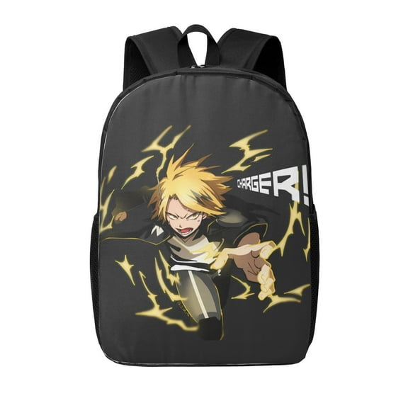 My Hero Academia Denki Kaminari Backpack 17 Inch Large Capacity Casual School Bag Lightweight Daypack Laptop Bag Travel Hiking Camping