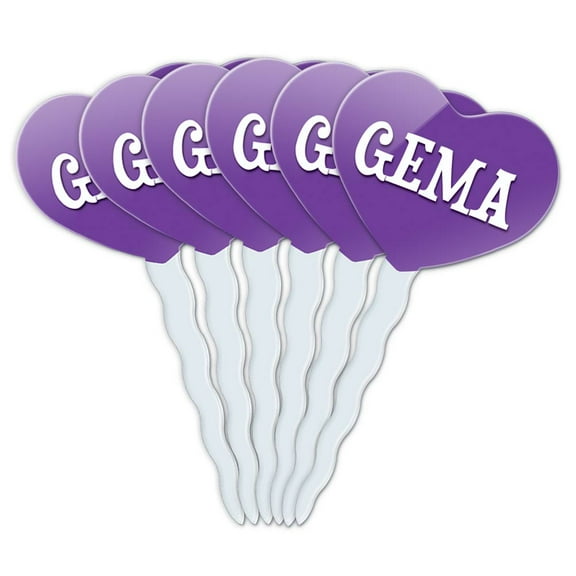Gema Heart Love Cupcake Picks Toppers - Set of 6