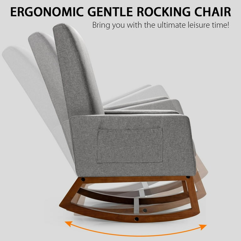 Giantex upholstered 2024 rocking chair