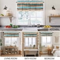 thumbnail image 5 of 2 Pack Turquoise Brown Gradient Valance for Window Vintage Abstract Wood Grain Kitchen Valance Rod Pocket Short Curtain Topper Decorative Window Treatment for Living Room Bedroom 60"x18", 5 of 8
