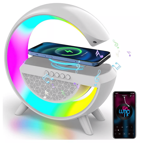 Lámpara LED Inteligente Bocina Cargador Inalámbrico Blanco BLOOSOM