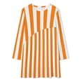 thumbnail image 2 of Aesthetic Orange And White Vertical Loose Dress Evening Dress Summer Dresses for Women Luxury Dress Long Sleeved Dress, 2 of 4