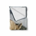 thumbnail image 2 of Alaskan Malamute Soft Flannel Fleece Throw Blanket, Purebred Dog Foggy Mountains Trees Faithful Companion, Cozy Plush for Indoor and Outdoor Use, 70" x 90", Dark Green Pale Brown, by Ambesonne, 2 of 6