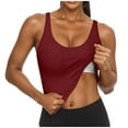 thumbnail image 3 of Fanxing Wine Build in Bra Tank Tops for Women M Summer Spaghetti Strap Camisole Basic Padded Tank Top with Built in Bra Workout Yoga Shirts （Women's S-2XL), 3 of 8
