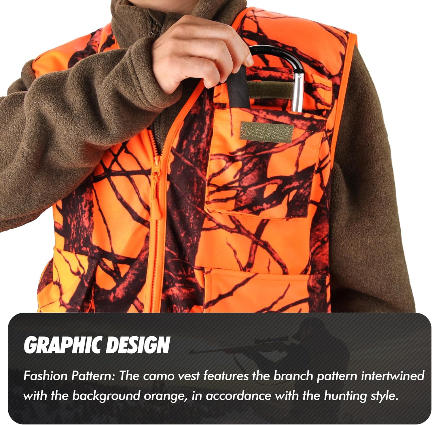 希少 MASSES MA-1 BLAZE ORANGE XLsize Men's Hunting Vest - Blaze Orange - Zipper Closure - Multi