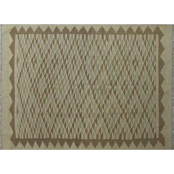 Winchester Hasan Ivory/Brown Rug, 4'11" x 6'8"