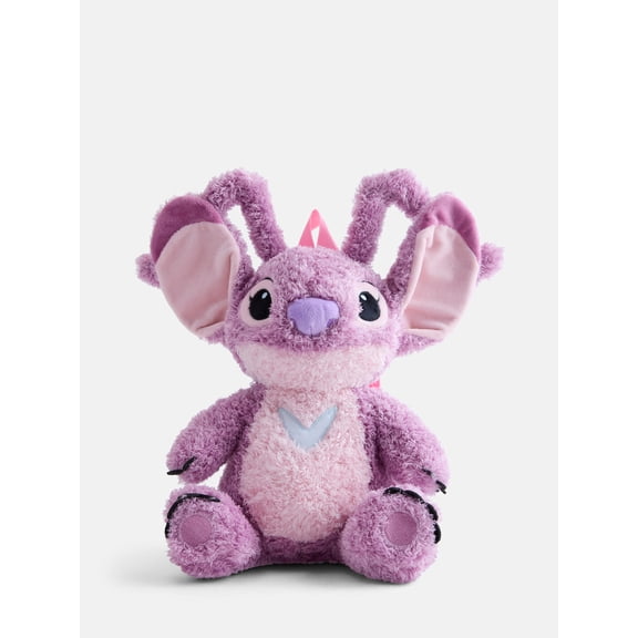 Disney Lilo and Stitch Girls Angel Plush Backpack, Pink