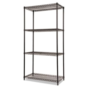 

Alera Alera NSF Certified Industrial 4-Shelf Wire Shelving Kit 36w x 18d x 72h Black SW503618BL