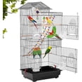 thumbnail image 2 of CL.HPAHKL 39-inch Bird Cage Roof Top Design, Metal Parakeet Cage with Pet Toy for Parakeet Lovebirds Ringneck Cockatiels Parrot Cage, Black, 2 of 8