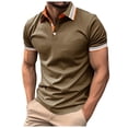 thumbnail image 4 of Kcolen Mens Polo Shirts Cotton Men's Casual Business Color Block Ribbed Lapel Button Down T Shirt Comfortable Stylish Wear Casual Summer Outdoor Basic, 4 of 7