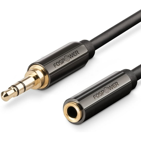 3.5mm Audio Extension Cable (4.6M/15FT), FosPower 3.5mm Male to Female Gold Plated Audio Auxiliary Stereo Jack Cable