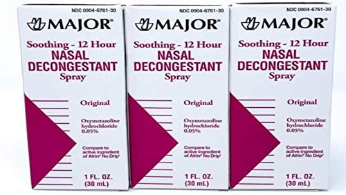 Nasal Decongestant Pump Mist Spray 12hr Oxymetazoline 0.05% 30ml (3)