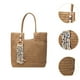 thumbnail image 2 of Bolso de hombro de paja para mujer, bolsa de regalo, bolso de playa de paja para ir de compras, trabajo, cumpleaños Caqui, 2 of 9