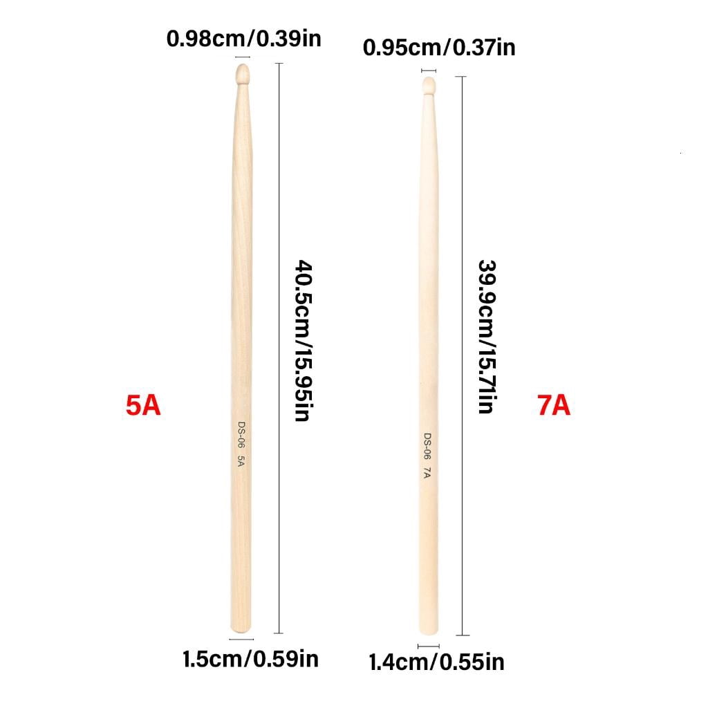 Yihuala 12Pair Maple Wood Drum Stick Nonslip Grip Practical Drumstick Nonslip Light weight Drumsticks for Comfortable Playing