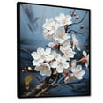 thumbnail image 2 of Designart "Simplistic Azure And Snow Cherry Blossom" Cherry Blossom Floater Framed Canvas Wall Art, 2 of 5