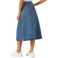 thumbnail image 3 of INSPIRE CHIC Women's Denim Skirts High Waist A Line Casual Jean Skirts with Pockets Light Blue XL, 3 of 5