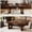 Wood grain brown, variant on MERXENG Rectangular Pedestal Dining Table, T-Shaped Pedestal Base, Vintage Light Gray and Embossed Black