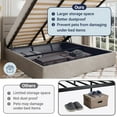 thumbnail image 3 of Allewie King Size Lift Up Platform Storage Bed Frame with Channel Wingback Headboard, Light Beige, 3 of 12