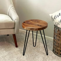 Greenage Teak Round End Table, 16" x 16" x 21" H