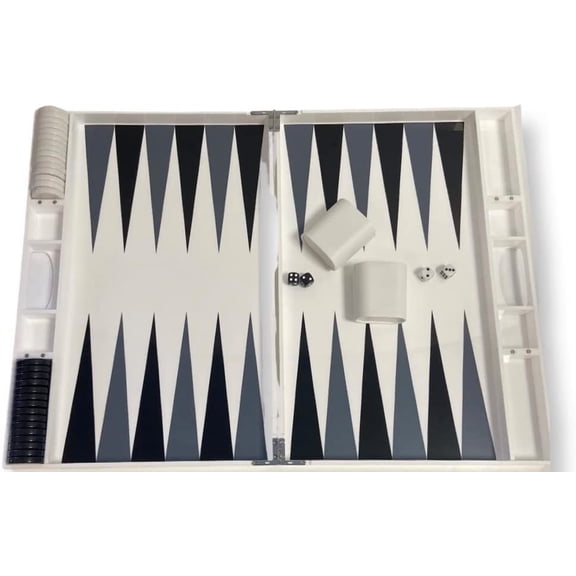Lucite Acrylic Backgammon Set 18" Large Premium Board and Pieces (White)