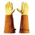 thumbnail image 1 of Long Gardening Gloves for Women Thorn Proof,Rose Pruning Cowhide Leather Garden Gloves for Cactus, Rose and Blackberry, 1 of 5