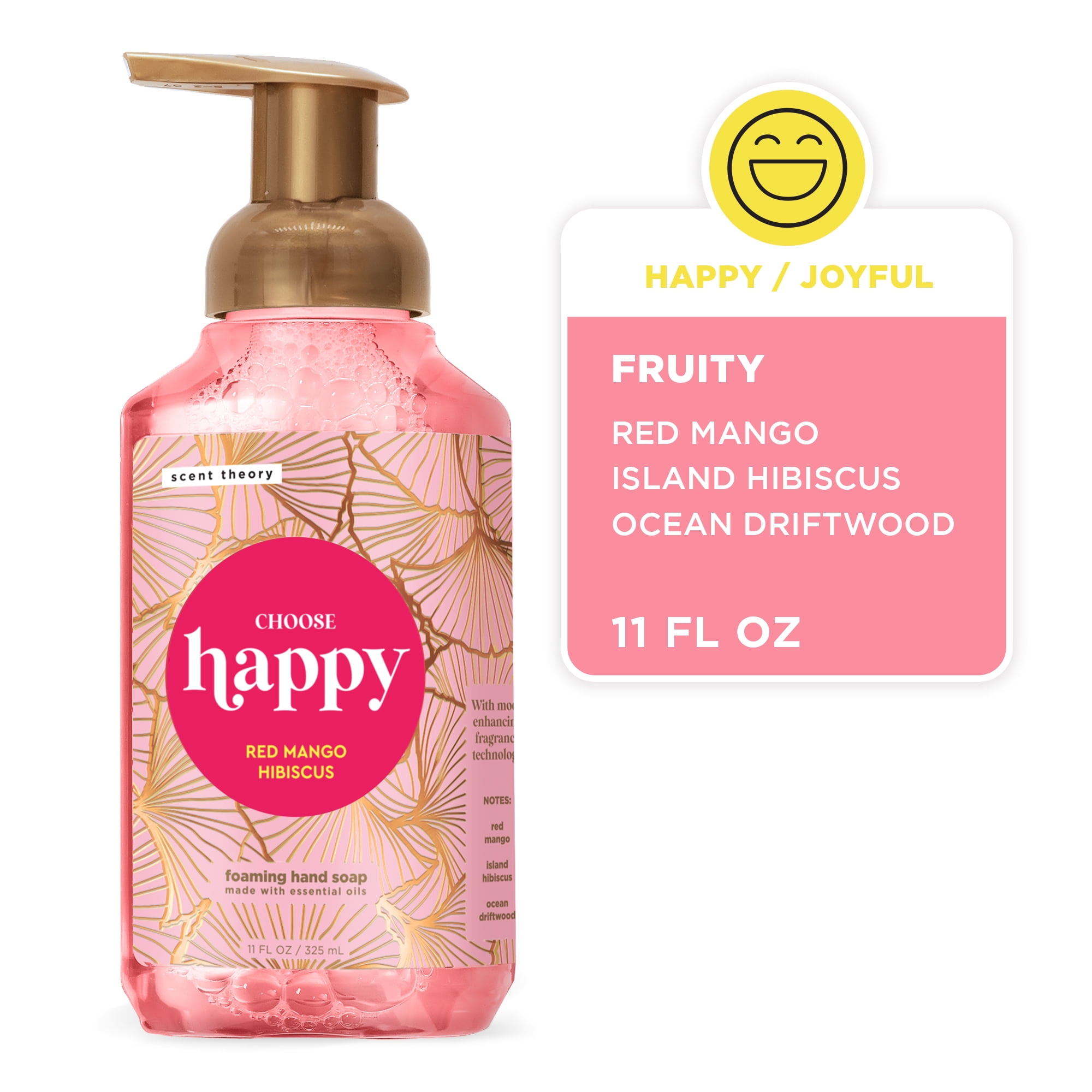 (4 pack) Scent Theory Foaming Hand Soap, Choose Happy Scented, 11 fl oz