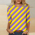 thumbnail image 2 of PMUYBHF T-Shirt Mode Décontracté Col Rond Carnaval Imprimé 3D Manches Sept Quarts pour Femmes 2601 m, 2 of 5
