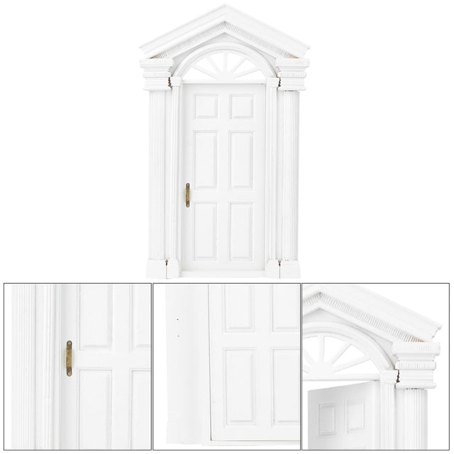 Puerta de casa de muñecas en miniatura, puerta de casa de muñecas de madera de simulación en miniatura, muebles para puerta hechos para durar