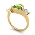 thumbnail image 2 of Three-Stone Engagement Ring for Women - 3.5ct Natural Peridot in 14K Yellow Gold Promise Ring, 2 of 6