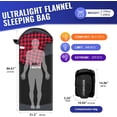thumbnail image 2 of Backpacking Flannel Sleeping Bag Lightweight for Adults Hiking Ultralight Compact Sleeping Bag Portable Warm Weather Summer with Compression Sack, 2 of 7