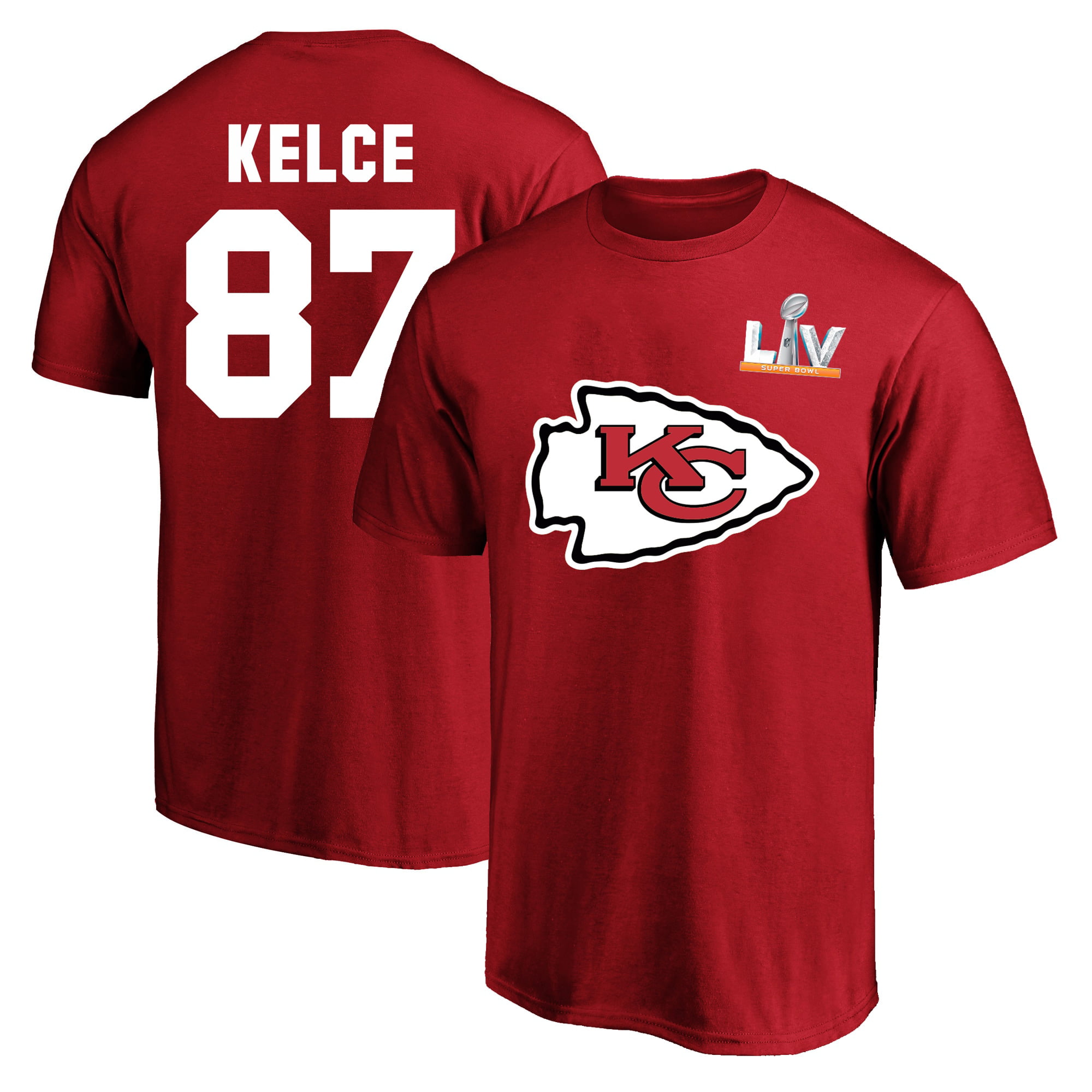 Fanatics Mens Travis Kelce Red Kansas City Chiefs Player Icon Name & Number T-Shirt