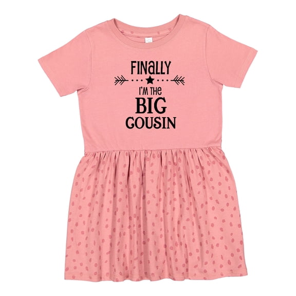 Inktastic Finally I'm the Big Cousin Girls Toddler Dress